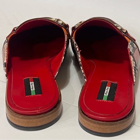 Parc Orion 1821 Genuine Leather Ostrich & Croc Mules 38/7.5 - Picture 11 of 17